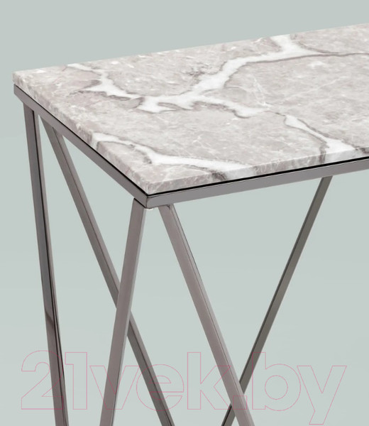 Изображение товара Консольный столик Stool Group Авалон 122x41 / ECST-0551 (серый мрамор/сталь серебристый)