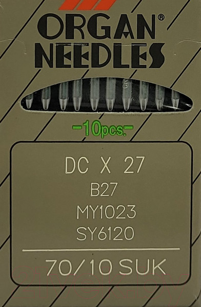 Изображение товара Набор игл для промышленной швейной машины Organ DCx27 70 SUK ORG-10 (для высокоэластичных тканей)