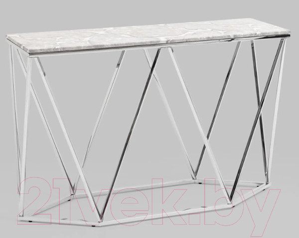 Изображение товара Консольный столик Stool Group Авалон 122x41 / ECST-0551-GM (серый мрамор/сталь темный хром)