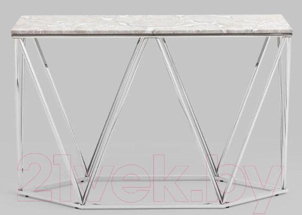 Изображение товара Консольный столик Stool Group Авалон 122x41 / ECST-0551-GM (серый мрамор/сталь темный хром)