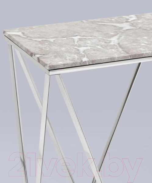 Изображение товара Консольный столик Stool Group Авалон 122x41 / ECST-0551-GM (серый мрамор/сталь темный хром)
