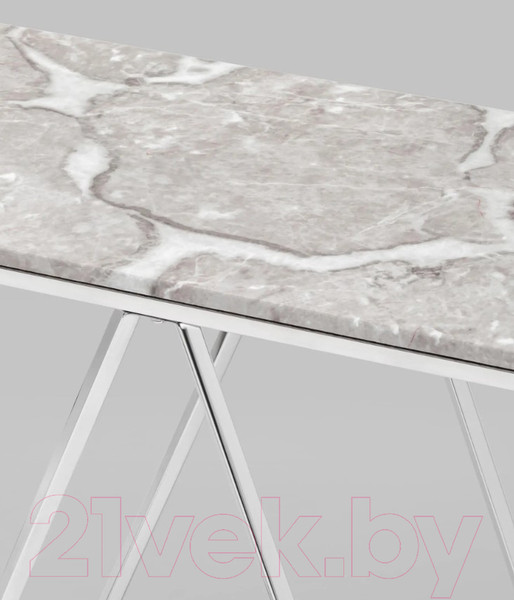 Изображение товара Консольный столик Stool Group Авалон 122x41 / ECST-0551-GM (серый мрамор/сталь темный хром)