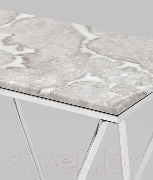 Изображение товара Консольный столик Stool Group Авалон 122x41 / ECST-0551-GM (серый мрамор/сталь темный хром)