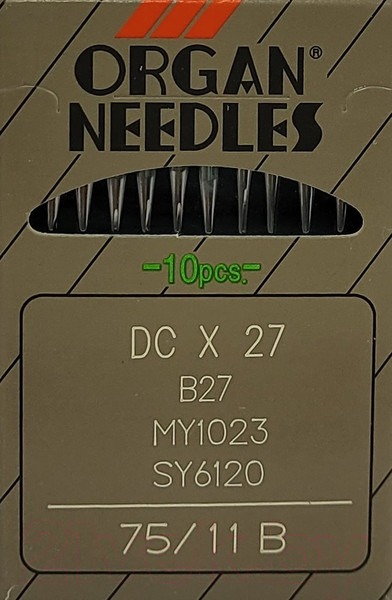 Изображение товара Набор игл для промышленной швейной машины Organ DCx27 75 B SUK ORG-10 (для высокоэластичных тканей)