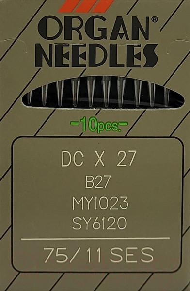 Изображение товара Набор игл для промышленной швейной машины Organ DCx27 75 SES ORG-10 (для трикотажа)