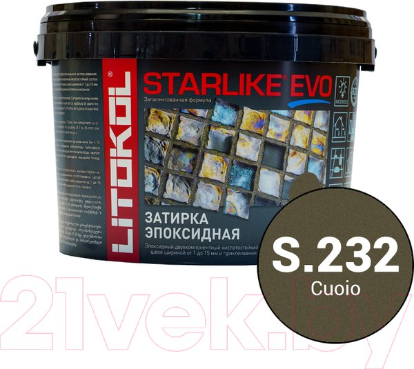 Изображение товара Фуга эпоксидная Litokol Эпоксидная Starlike Evo S.232 (1кг, кора дерева)