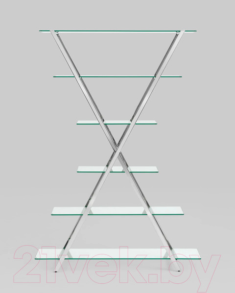 Изображение товара Стеллаж Stool Group Гейт / EDCS-006 (прозрачное стекло/сталь серебристый)