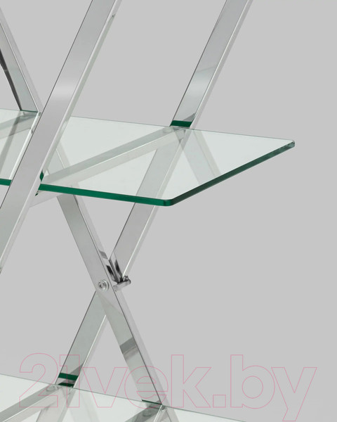 Изображение товара Стеллаж Stool Group Гейт / EDCS-006 (прозрачное стекло/сталь серебристый)