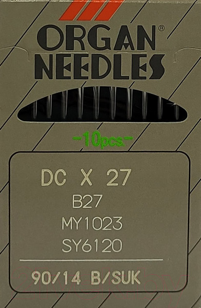 Изображение товара Набор игл для промышленной швейной машины Organ DCx27 90 SUK ORG-10 (для высокоэластичных тканей)