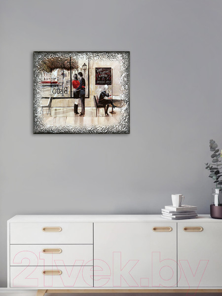 Изображение товара Картина Декарт Пара в кафе 8Л2744 (в раме)
