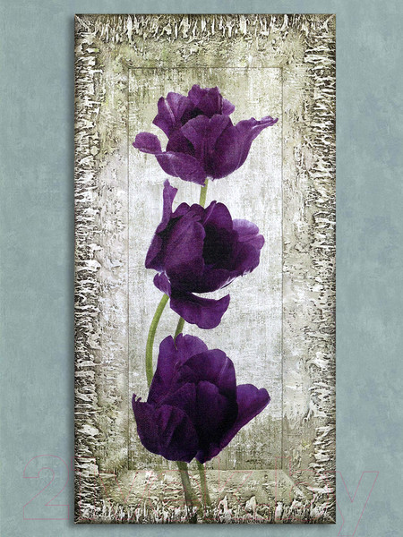 Изображение товара Картина Декарт Фиолетовые тюльпаны-2 8Л0009 (в раме)