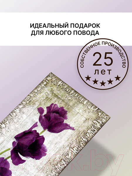 Изображение товара Картина Декарт Фиолетовые тюльпаны-2 8Л0009 (в раме)