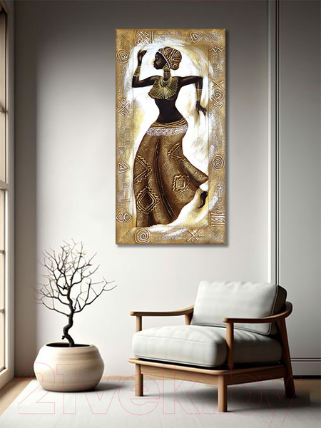 Изображение товара Картина Декарт Африка этно стиль 3 8Л3077 (авторская в раме)