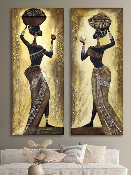 Изображение товара Картина Декарт Африка этно стиль 3 8Л3074 (авторская в раме)