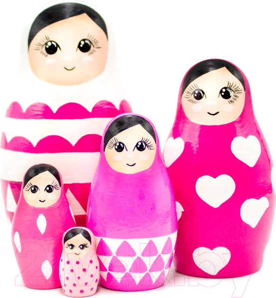 Изображение товара Матрешка сувенирная Брестская Фабрика Сувениров Набор матрешек / 5325 (розовый)