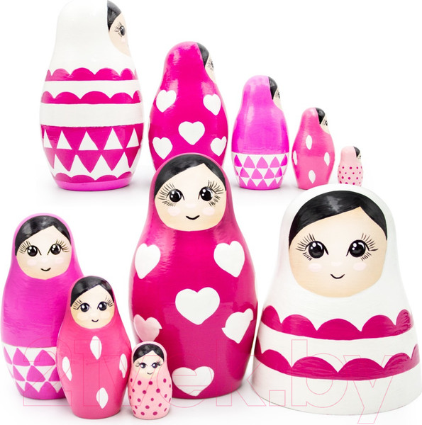 Изображение товара Матрешка сувенирная Брестская Фабрика Сувениров Набор матрешек / 5325 (розовый)