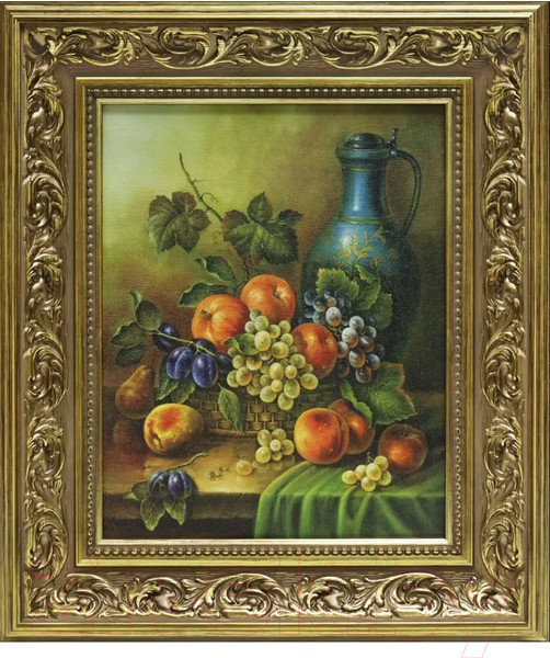 Изображение товара Картина Декарт Натюрморт персики и виноград 8Л1454 (в раме)