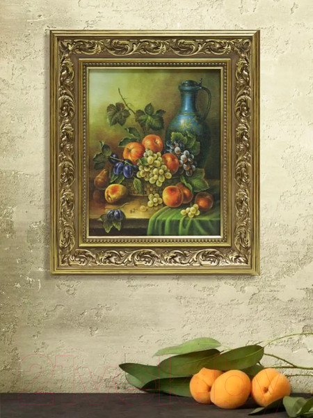 Изображение товара Картина Декарт Натюрморт персики и виноград 8Л1454 (в раме)