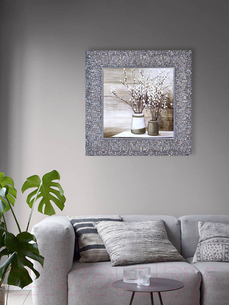 Изображение товара Картина Декарт Верба на столе в вазе 8Л2051 (в раме)