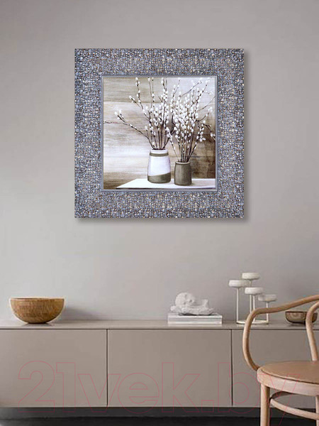 Изображение товара Картина Декарт Верба на столе в вазе 8Л2051 (в раме)