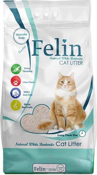 Изображение товара Наполнитель для туалета Felin Бентонит комкующийся Marseille Soap (5л)