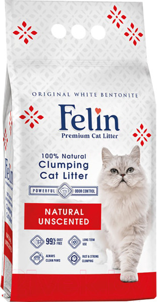 Изображение товара Наполнитель для туалета Felin Бентонит комкующийся Natural (5л)