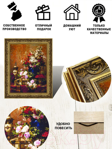 Изображение товара Картина Декарт Натюрморт с малиной 8Л2448 (в раме)