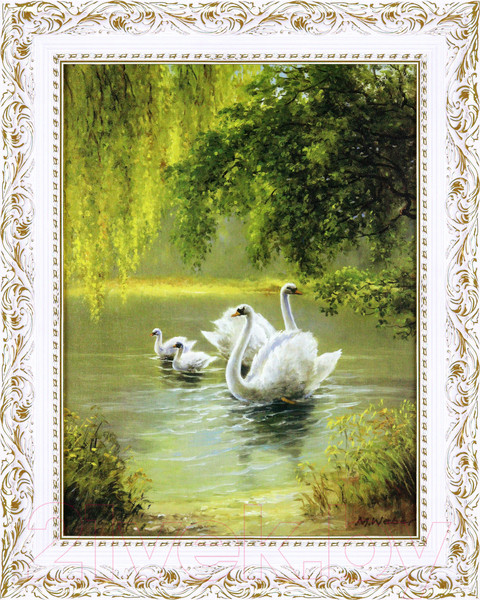 Изображение товара Картина Декарт Лебеди на озере 8Л2921 (в раме)