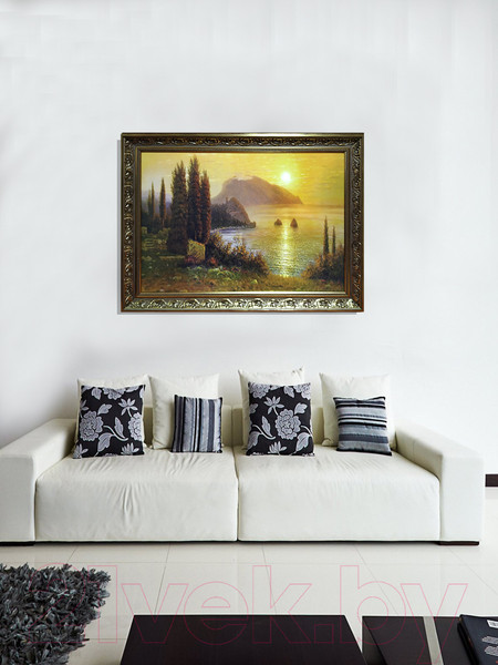 Изображение товара Картина Декарт Море и горы на закате 8Л1677 (в раме)