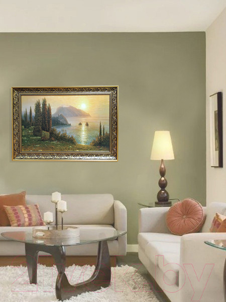 Изображение товара Картина Декарт Море и горы на закате 8Л1677 (в раме)