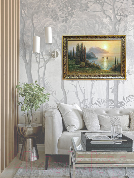 Изображение товара Картина Декарт Море и горы на закате 8Л1677 (в раме)