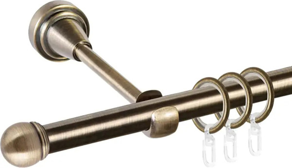 Изображение товара Карниз для штор АС ФОРОС Prime D16Г + наконечники Сфера (3м, антик)