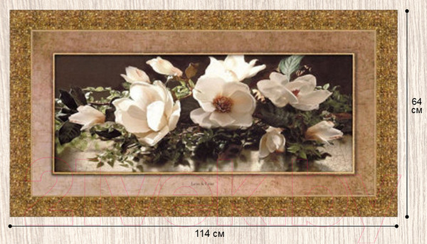 Изображение товара Картина Декарт Белые цветы с паспарту 8Л1457 (в раме)