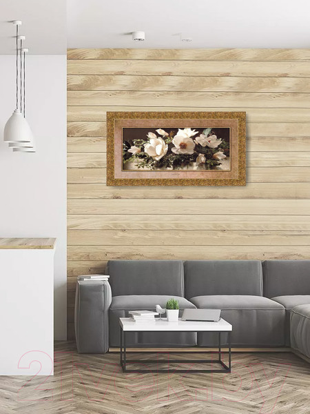 Изображение товара Картина Декарт Белые цветы с паспарту 8Л1457 (в раме)