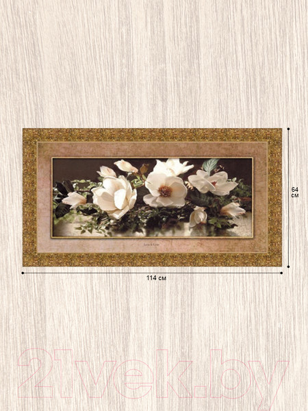 Изображение товара Картина Декарт Белые цветы с паспарту 8Л1457 (в раме)