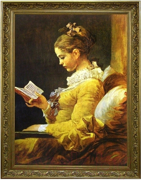 Изображение товара Картина Декарт Читающая Фрагонар 8Л0190 (в раме)