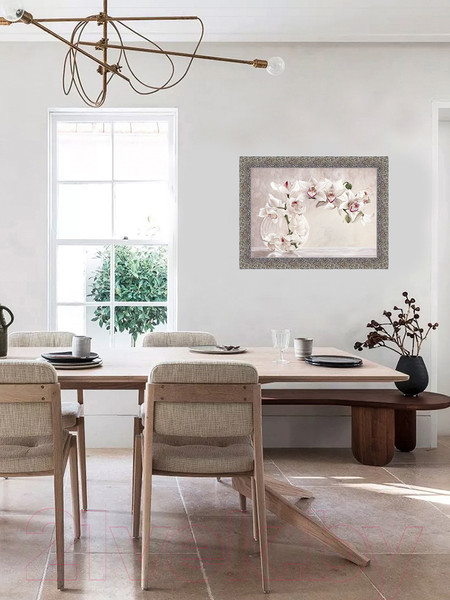 Изображение товара Картина Декарт Белая орхидея в вазе 8Л2002 (в раме)