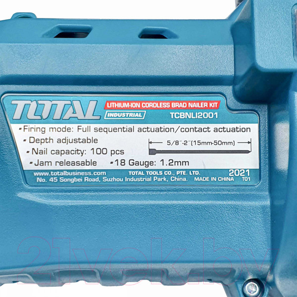 Изображение товара Аккумуляторный гвоздезабиватель TOTAL TCBNLI2001