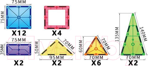 Изображение товара Конструктор магнитный Sima-Land Геометрические фигуры / 6997776