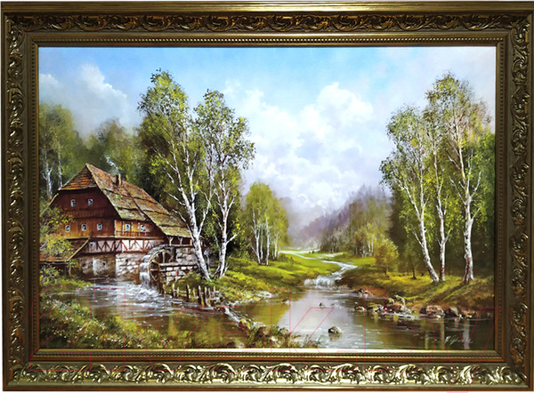 Изображение товара Картина Декарт Лес и водяная мельница 8Л2404 (в раме)