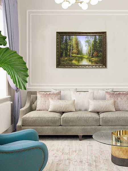 Изображение товара Картина Декарт Река в лесу 8Л1758 (в раме)