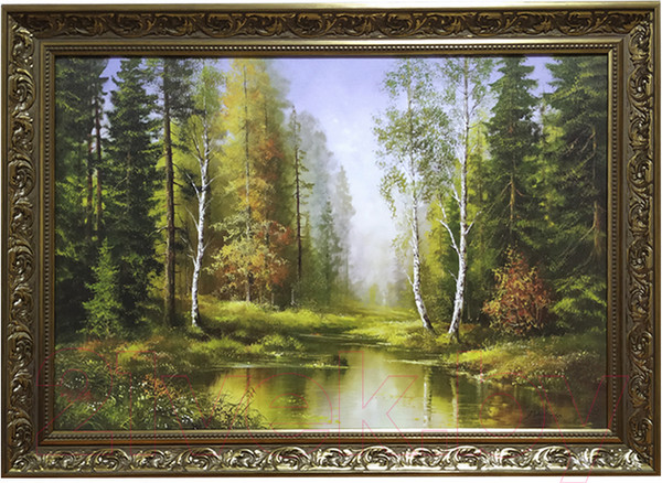 Изображение товара Картина Декарт Река в лесу 8Л1758 (в раме)