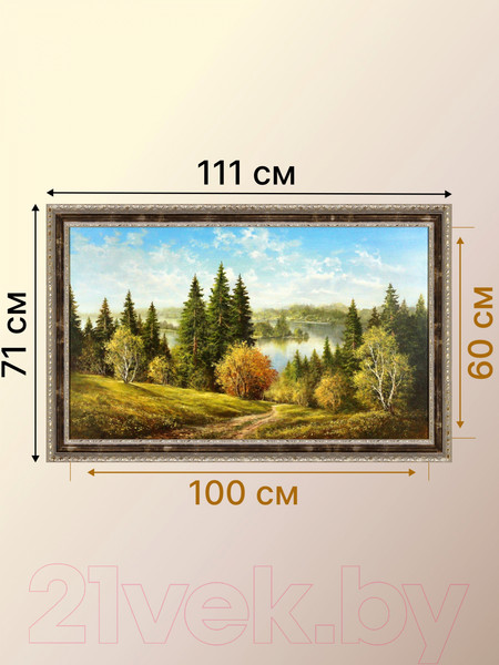 Изображение товара Картина Декарт Лес и река 8Л3314 (в раме)