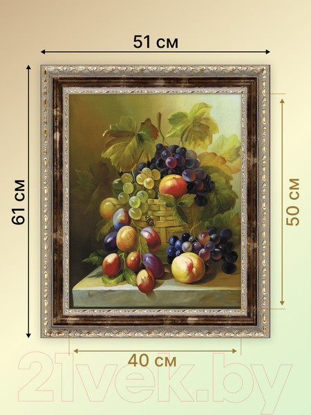 Изображение товара Картина Декарт Натюрморт корзина с фруктами 8Л2428 (в раме)