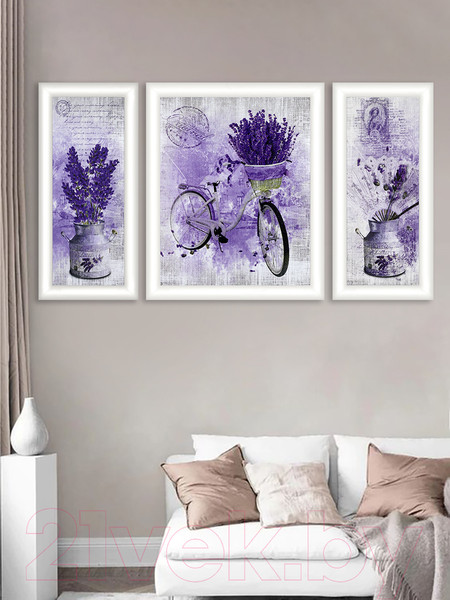 Изображение товара Картина Декарт Лаванда триптих-3 8Л2740 (в раме)