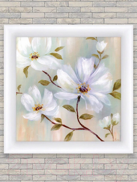 Изображение товара Картина Декарт Абстракиця ветвь белых цветов-1 8Л3004 (в раме)