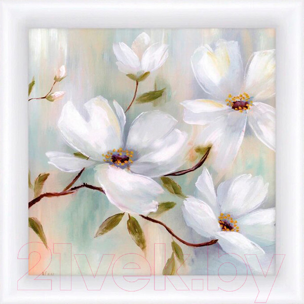 Изображение товара Картина Декарт Абстракиця ветвь белых цветов-2 8Л3005 (в раме)