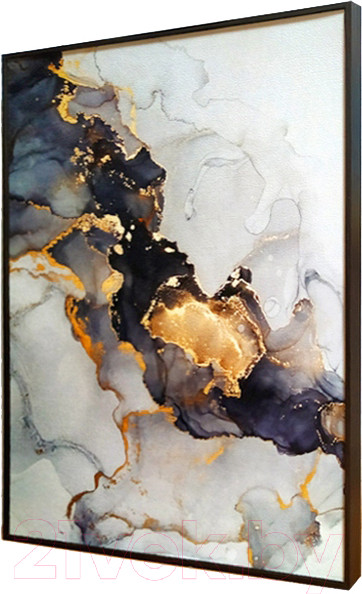 Изображение товара Картина Декарт Абстракция мрамор с золотом-1 8Л3094 (в раме)