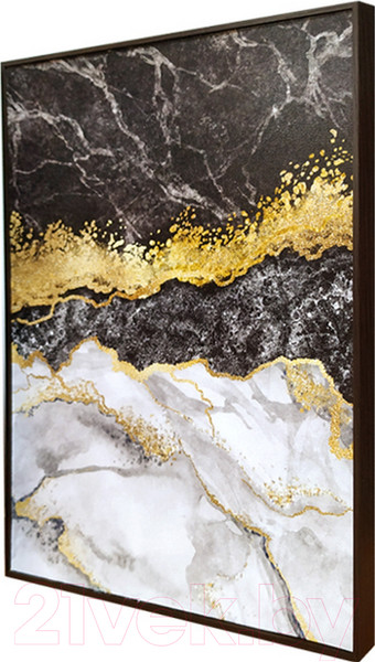 Изображение товара Картина Декарт Абстракция мрамор с золотом-2 8Л3095 (в раме)