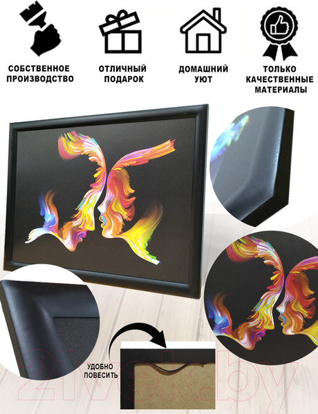 Изображение товара Картина Декарт Абстракция цветнвые лица-1 8Л2936 (в раме)